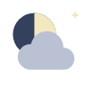 Partly cloudy